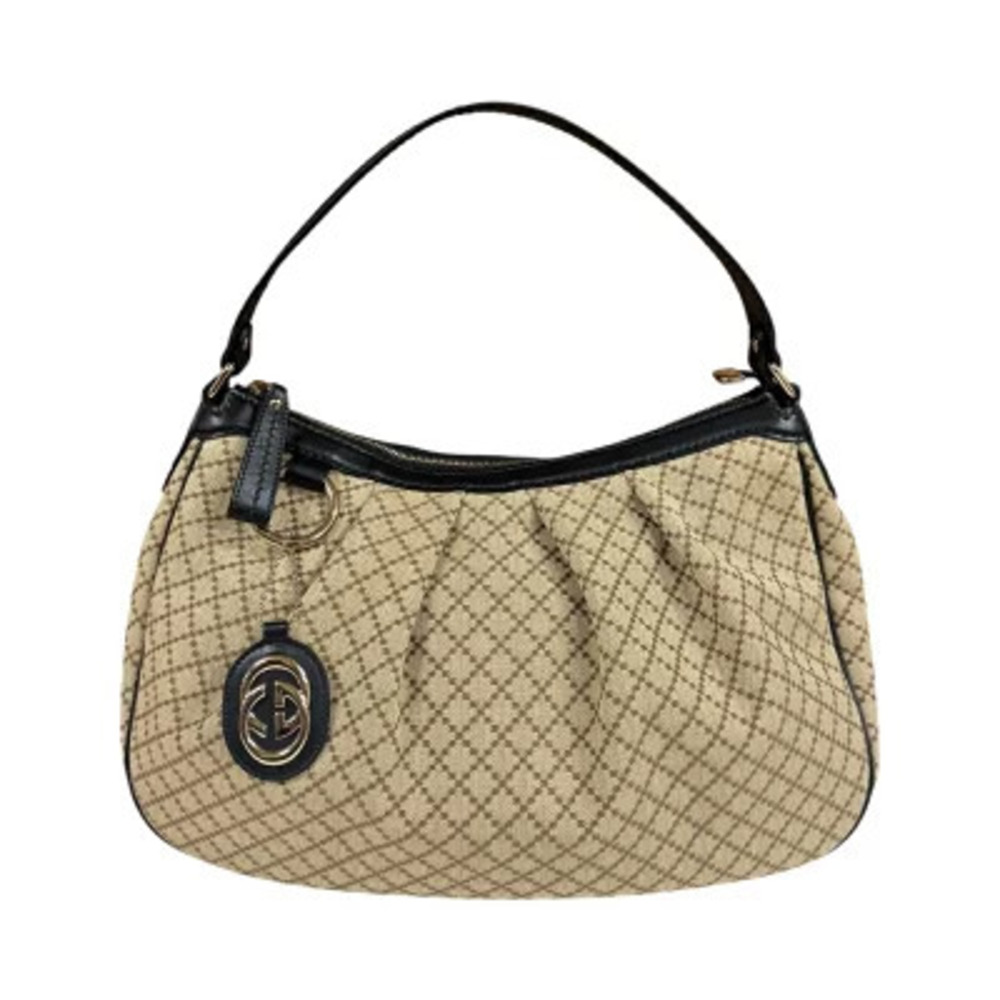 Gucci Diamante Shoulder Bag Canvas Beige